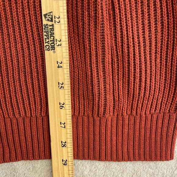 NEW Lands' End Drifter Men's M Half-Zip Pullover Sweater Red 100% Cotton -86 - Picture 5 of 13